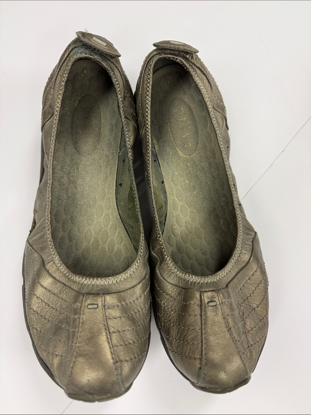 Privo Metallic Bronze Slip-On Ballet Flats